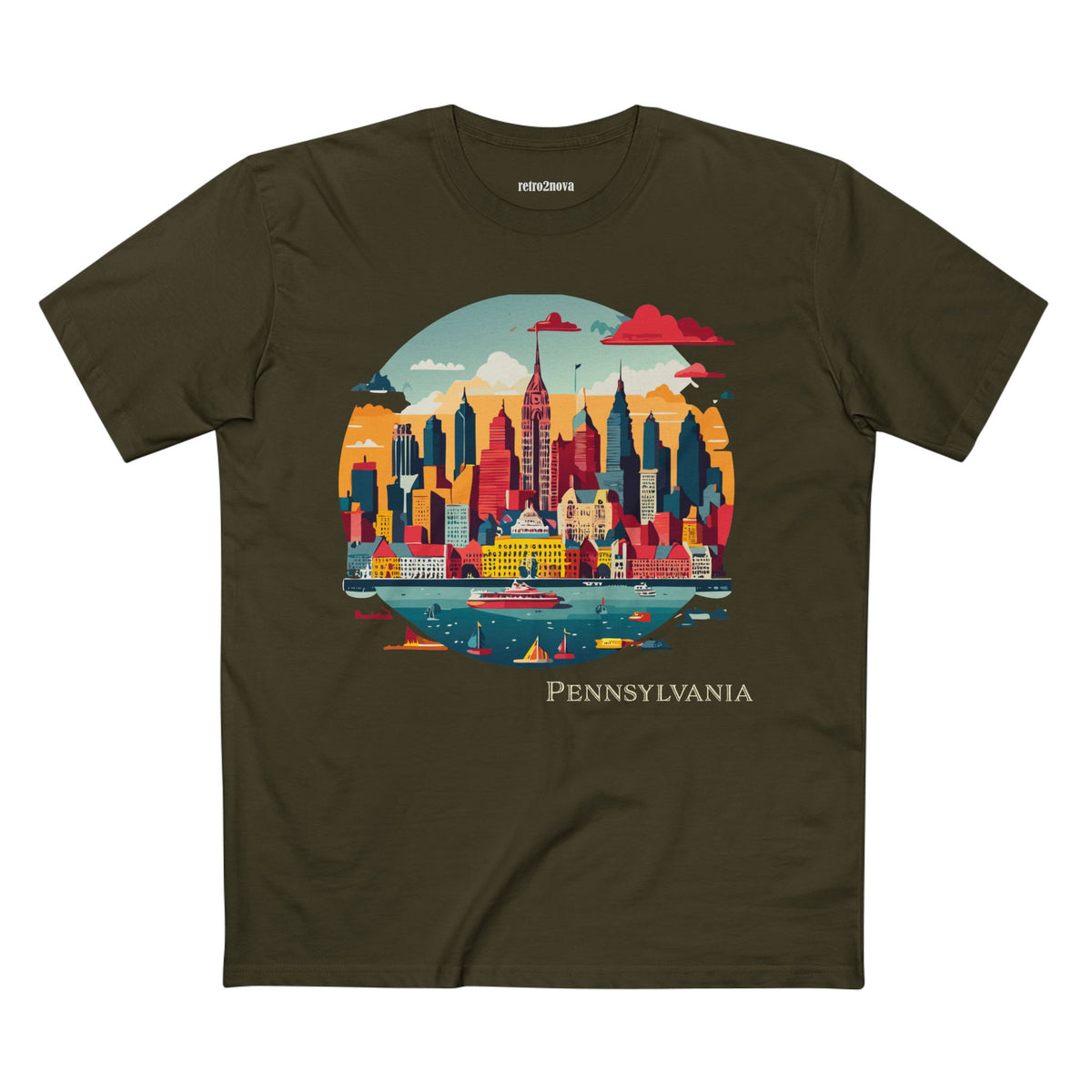 Pennsylvania skyline tee | Cityscape graphic t-shirt, state illustration