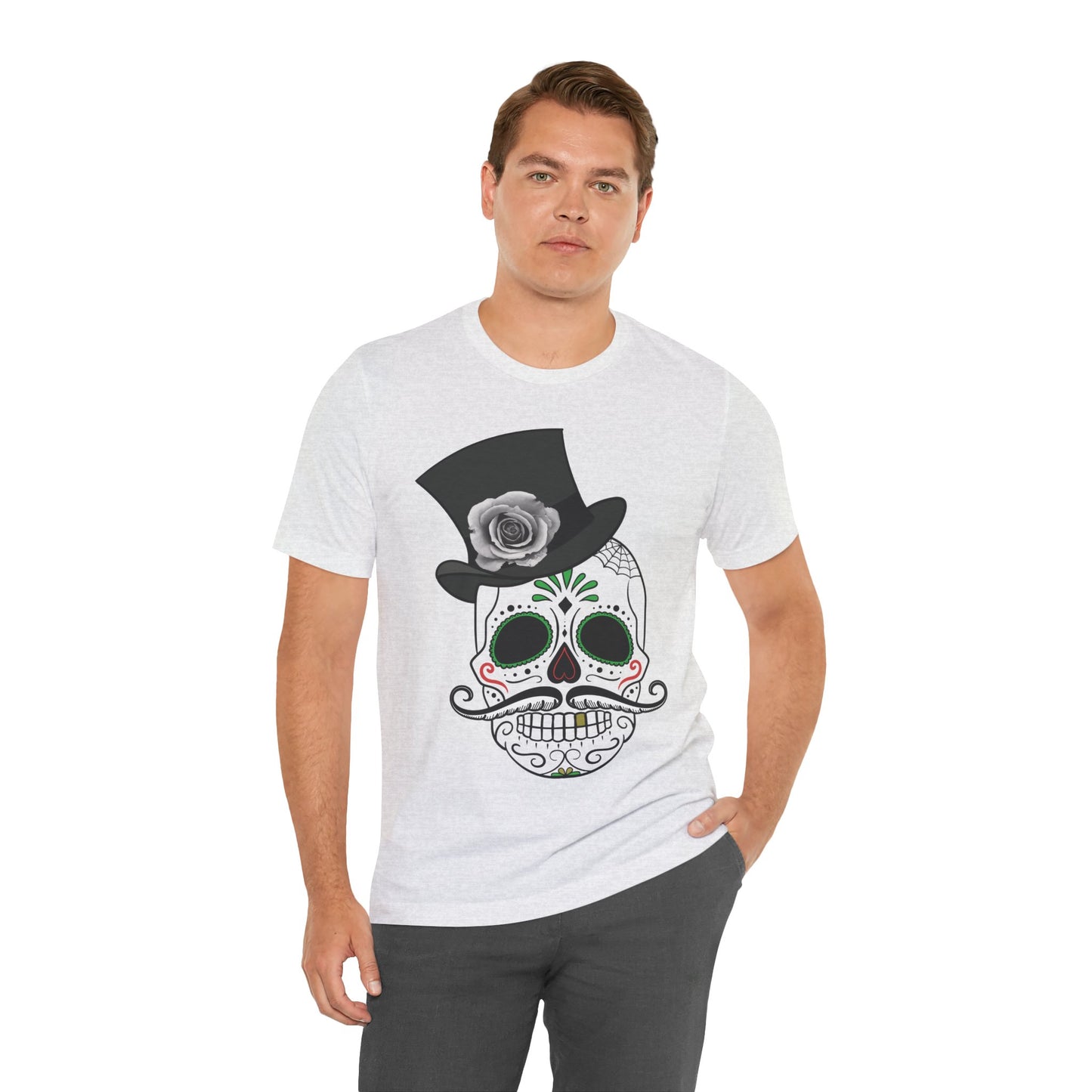 Unisex-T-Shirt aus Baumwolle mit Totenkopf