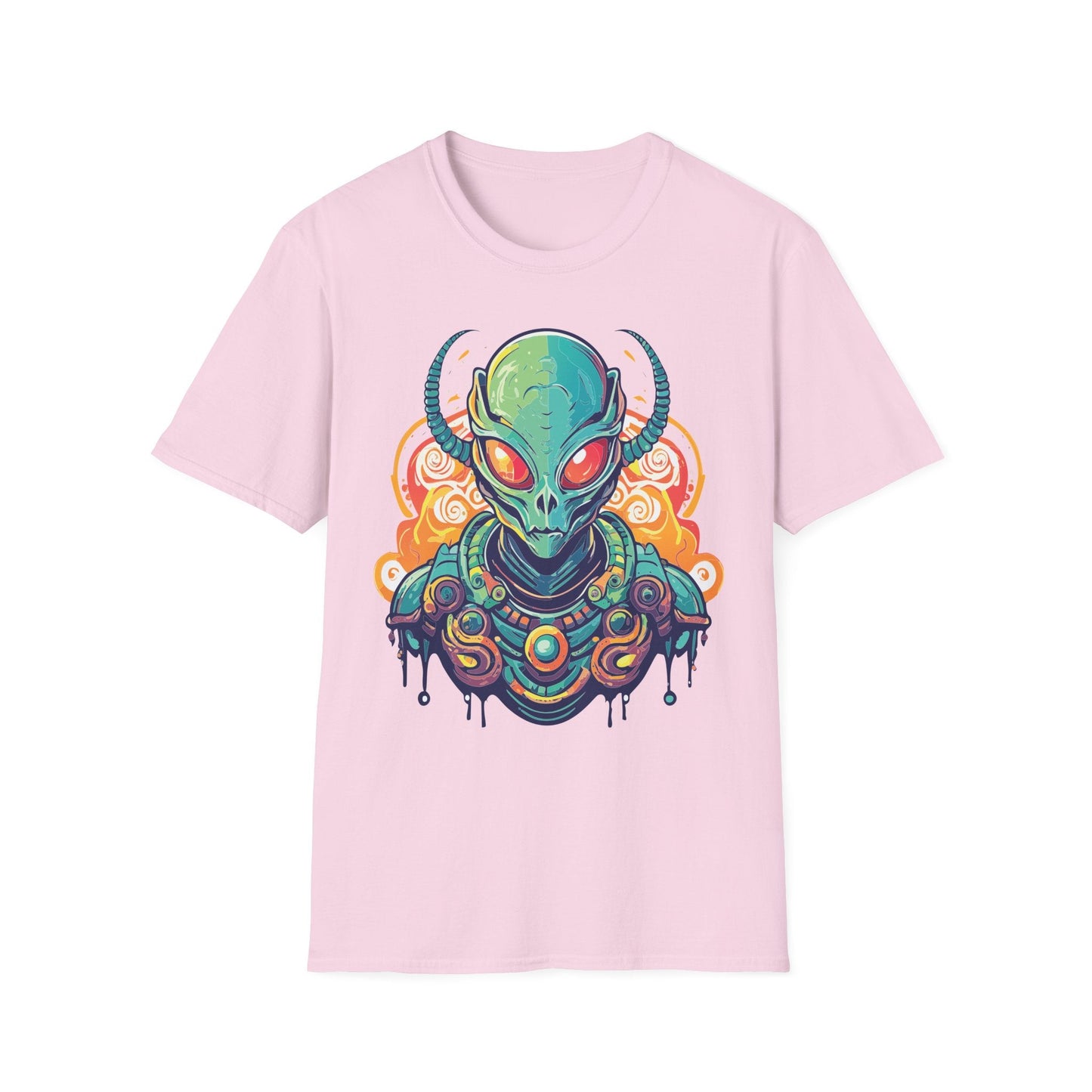 Cosmos Alien T Shirt Unisex Softstyle Cotton Tee With Space Artwork Graphic Design