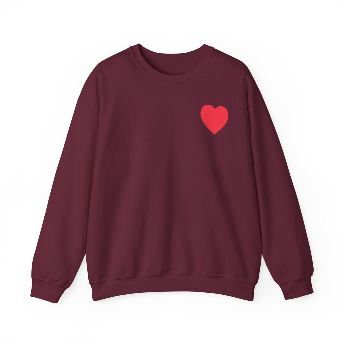 Small Red Heart Graphic Valentine's Day Sweatshirt Unisex 50/50 Cotton-Poly Sweatshirt w79