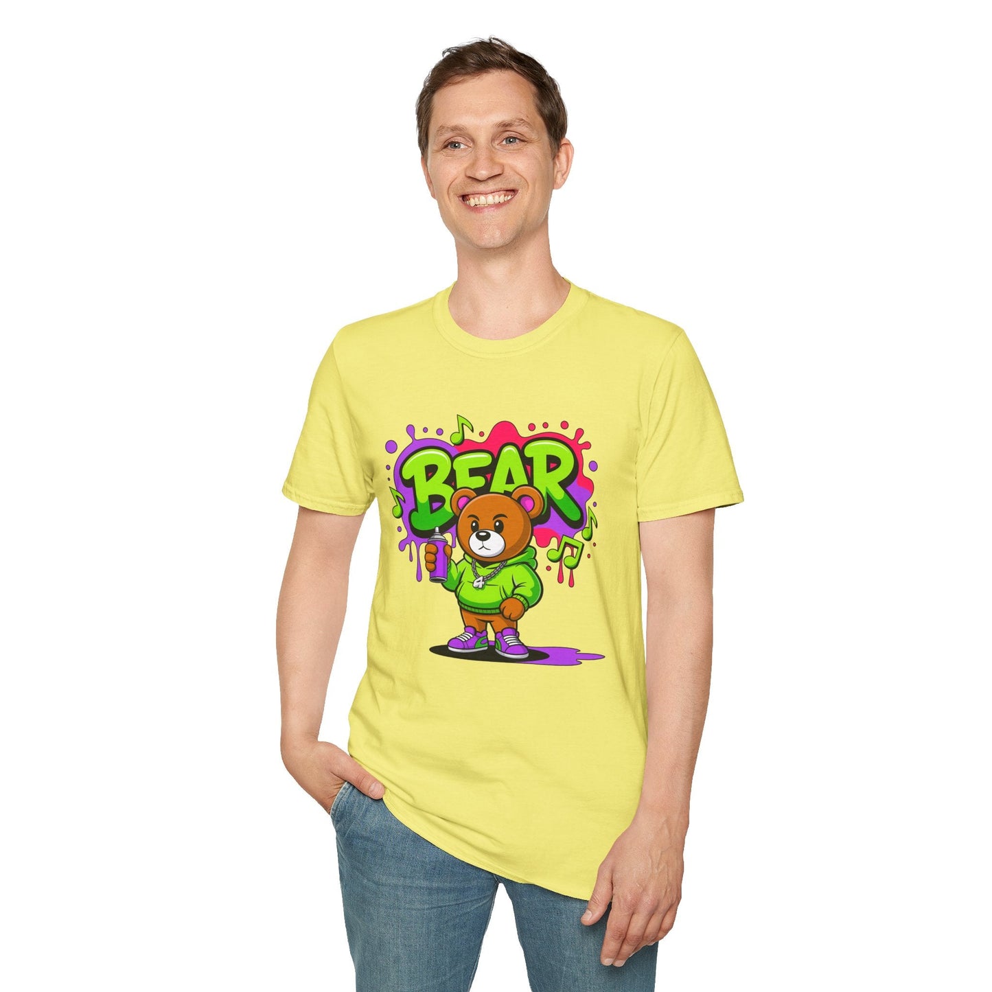 Cartoon T Shirt With Animation Funny Animals Tee Gildan Softstyle 64000 100 Percent Ring Spun Cotton