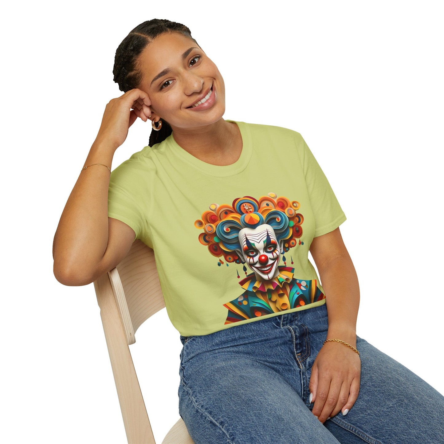Unisex Clown T Shirt Funny Man Circus Shirt Softstyle Gildan 64000 Short Sleeve Tee