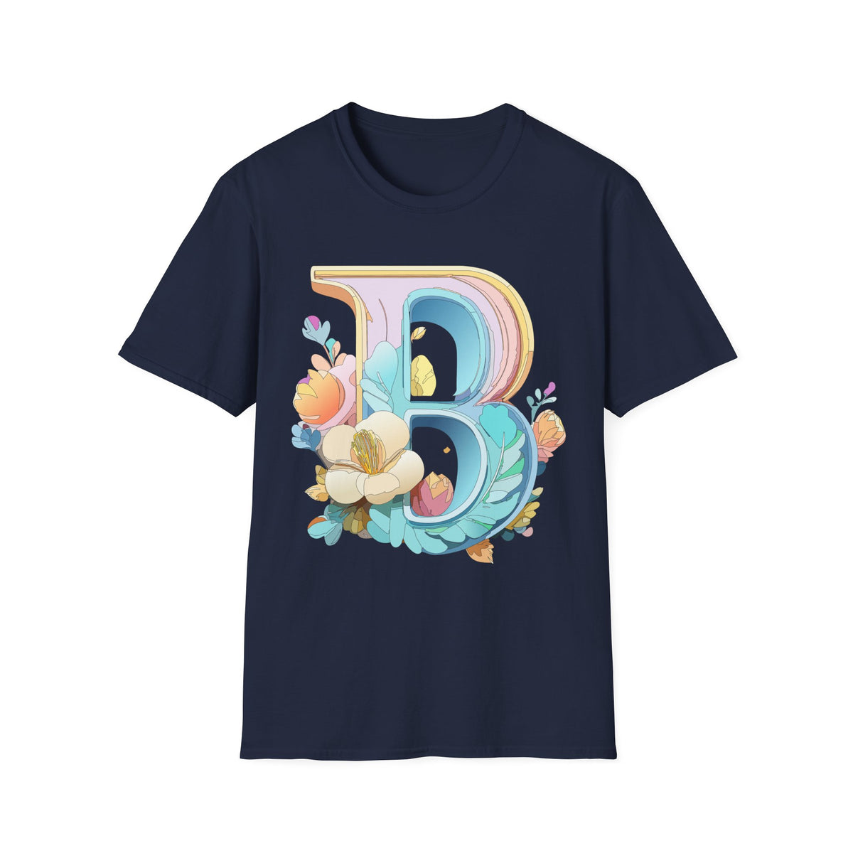 Floral Letter B T-Shirt | Botanical Monogram Tee