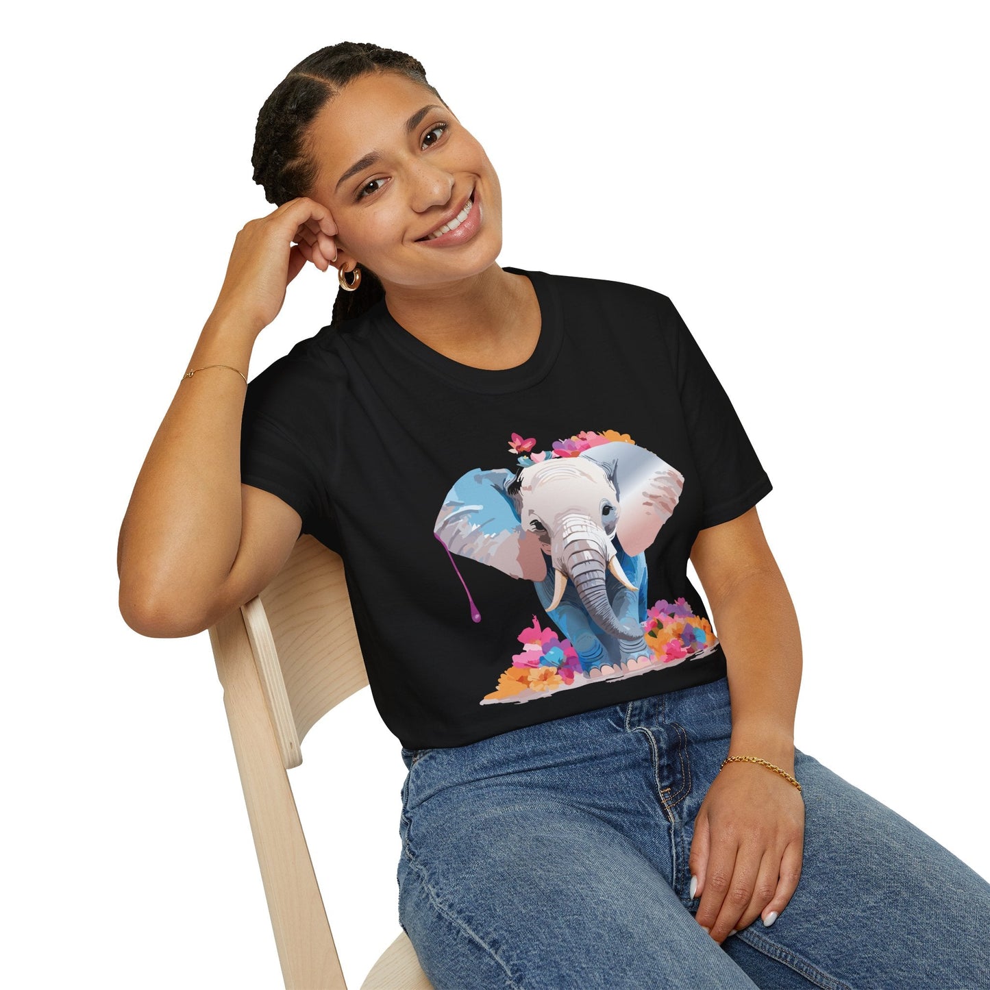 Elephant T Shirt Unisex Softstyle 64000 Graphic Elephant Illustration Animal Tee For Everyday Wear