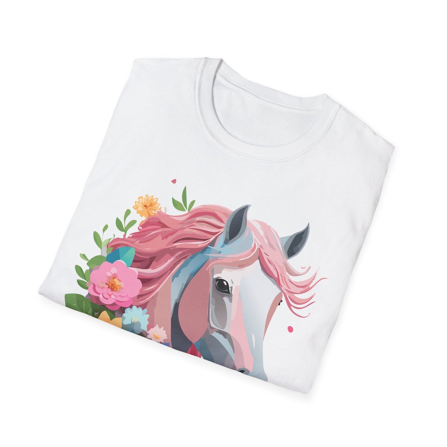 Unisex Horse Shirt Softstyle Cotton Tee With Animal Print Design