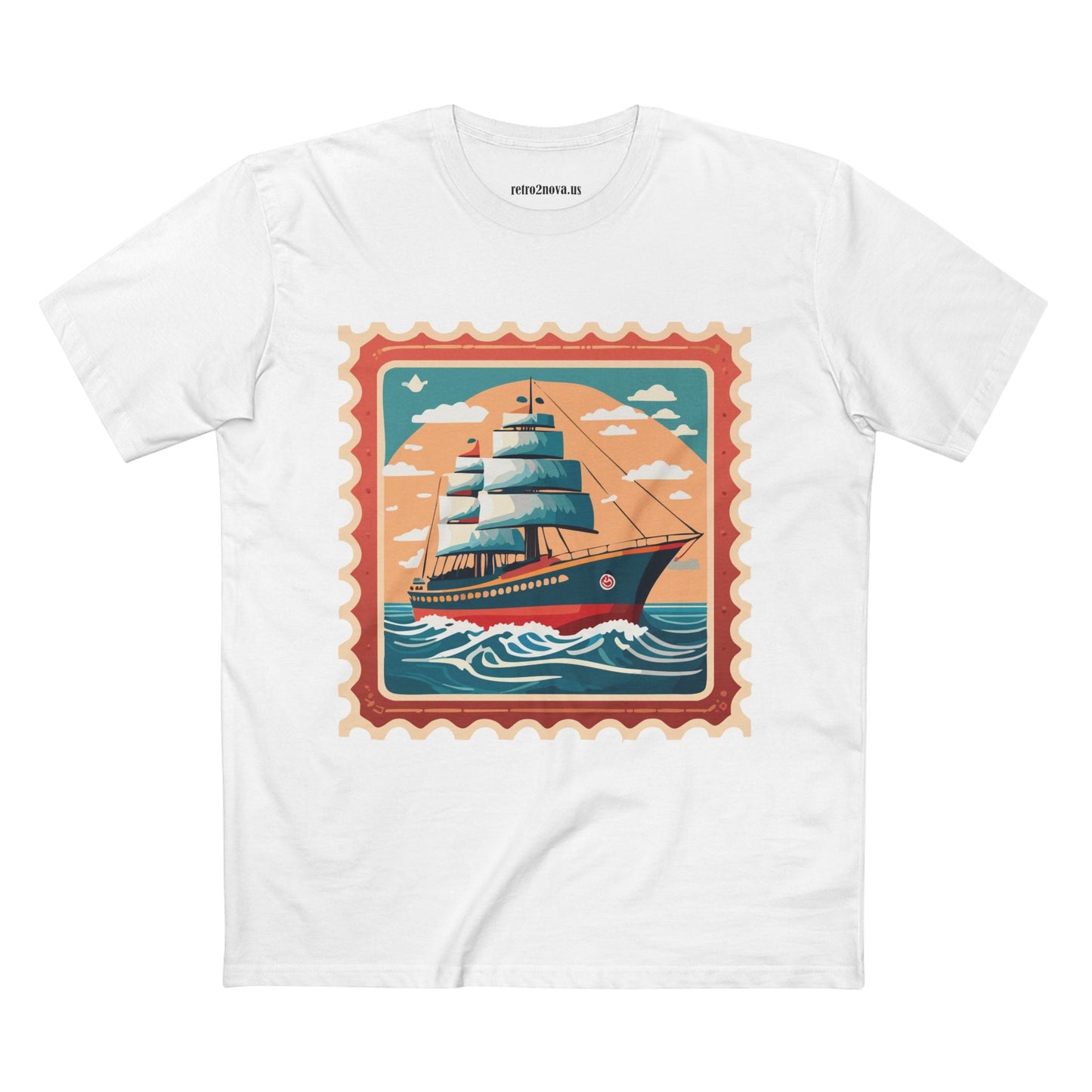Postage Stamp Shirt Unisex Premium Cotton Tee With Original Art Design Retro2Nova