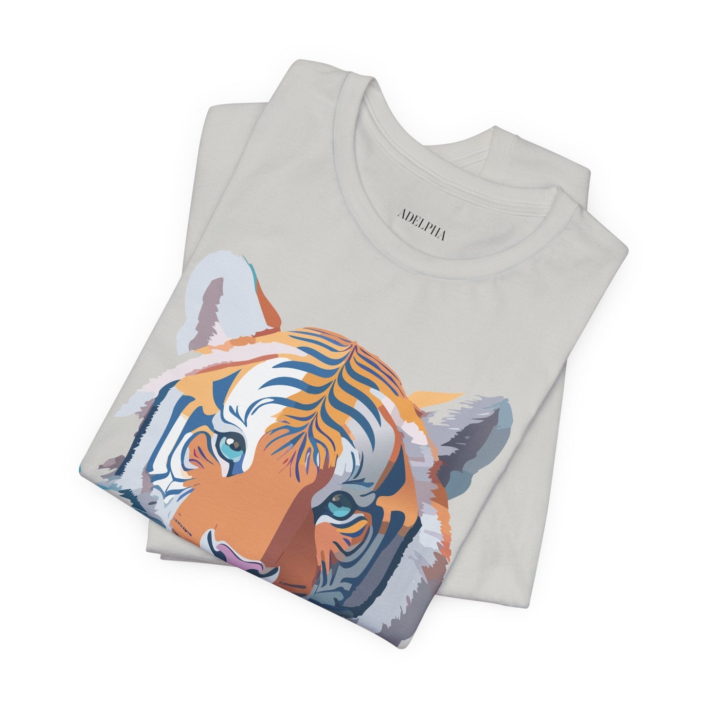Tiger Graphic Tee Unisex Short Sleeve Shirt With Vintage Inspired Adelpha Artwork