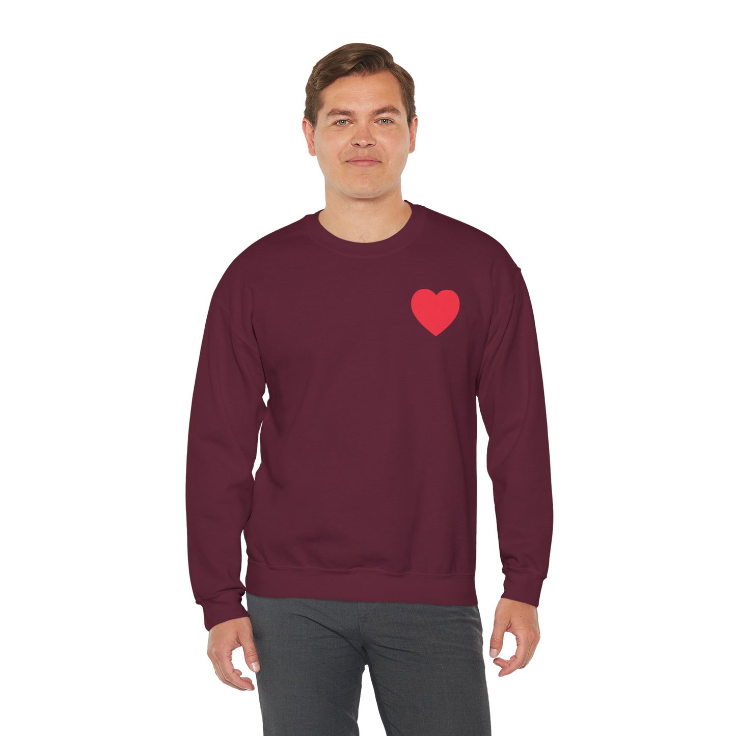 Small Red Heart Sweatshirt, Heart Sweatshirt, Love Sweatshirt, Valentine's Day Sweatshirt- 102