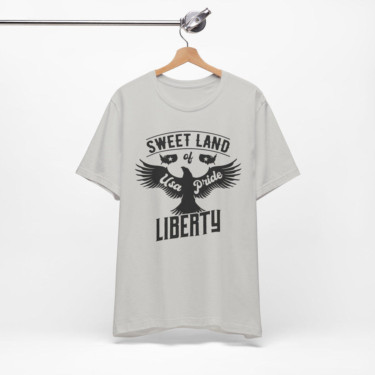 Sweet Land of Liberty eagle graphic T-Shirt USA pride typography Unisex Cotton a4