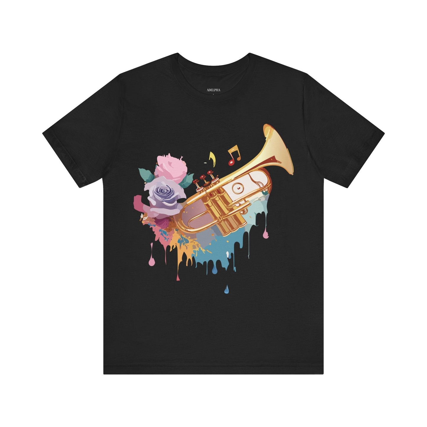 Music Graphic Unisex 100 Cotton Vintage Art with Musical Elements Tee 130