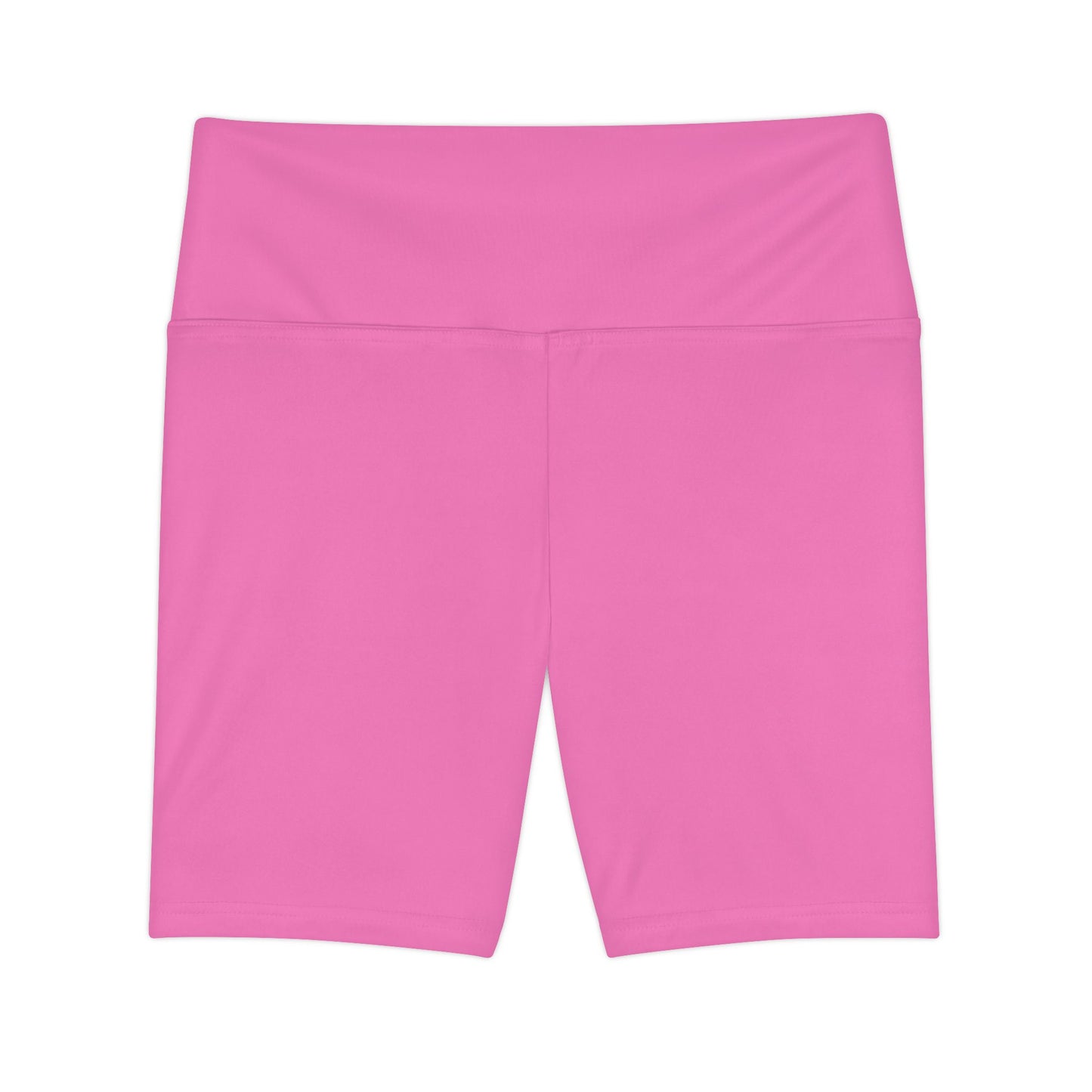 Pink Carnation Women's Workout Shorts — Solid High-Waist Biker Shorts for Exercise & Everyday Wear