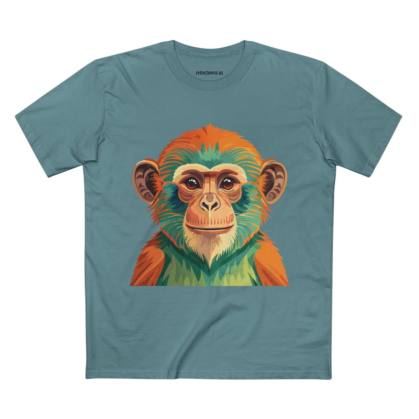 Retro2Nova Monkey Shirt Unisex Premium Cotton Staple Tee With Original Art Design From Our Art Collection