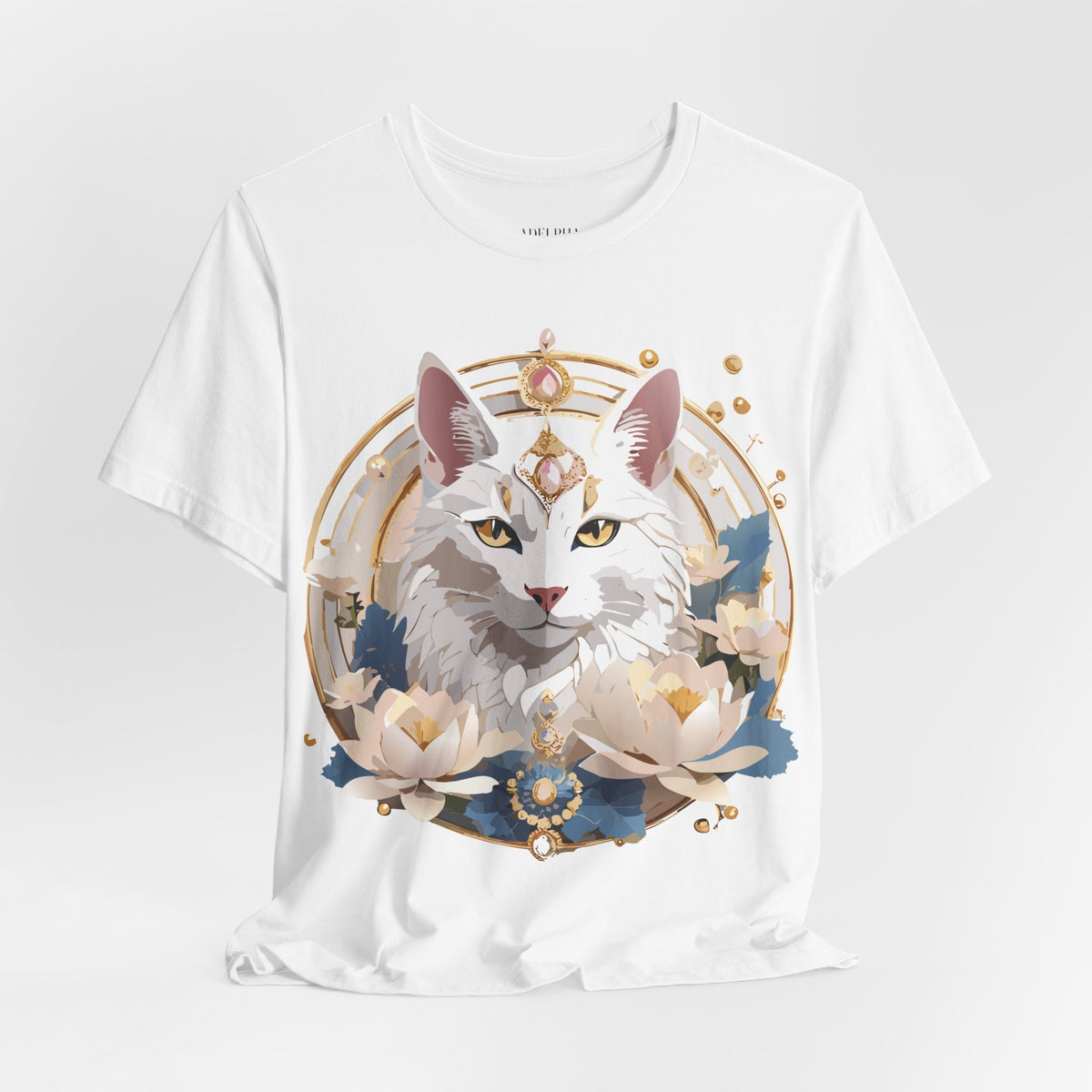 Medallion Graphic Unisex Cotton Bella+Canvas Tee with Floral Art Design m56
