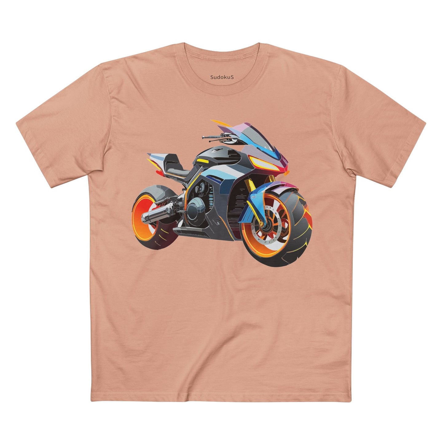 Moto Bike Graphic Unisex 100 Cotton Staple Tee 19