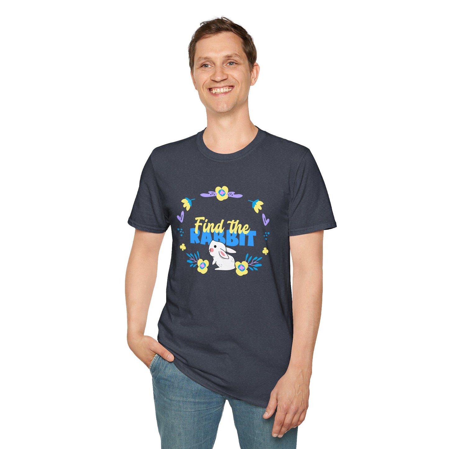 Easter Bunny T Shirt Unisex Gildan Softstyle 64000 Breathable Cotton Easter Design