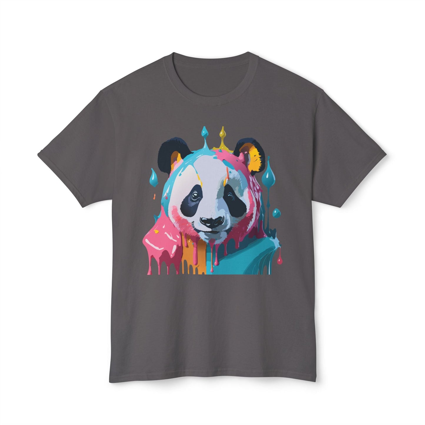 Unisex Panda Art T Shirt With Floral Design Print In HD Cotton 100 Percent USA Made
