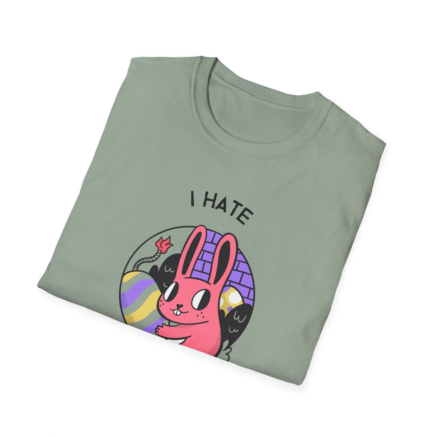 Funny Easter T Shirt Unisex Gildan Softstyle 64000 Easter Design Tee With Signature Print