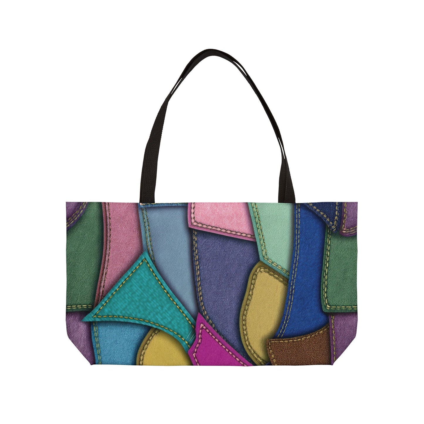 Denim Print Yoga Bag High-Quality 100% Spun Polyester 24x13 Canvas Gym Bag 44