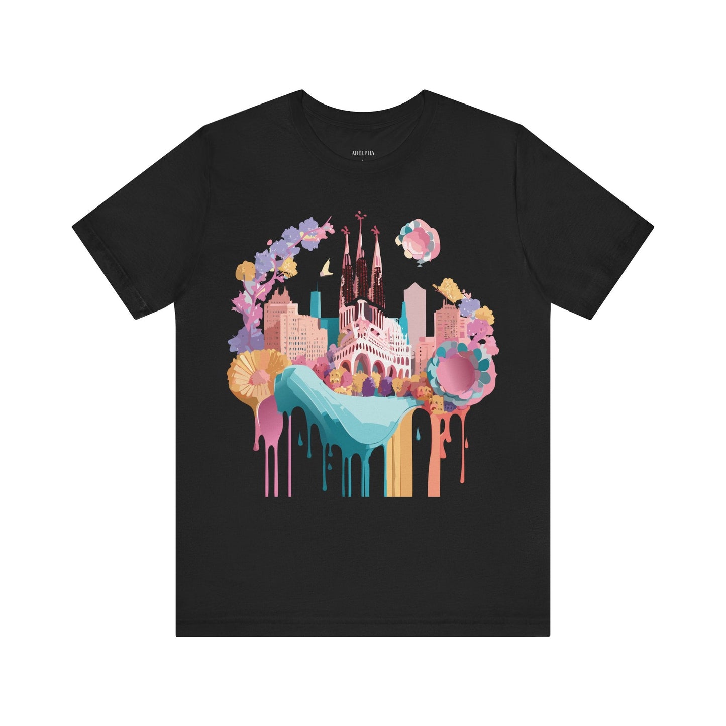 Tourist Shirt Barcelona Graphic Tee Unisex Vintage Style Adelpha Artwork Art Design Tee