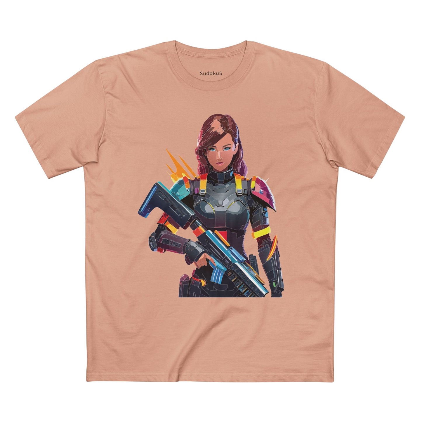 Army-woman Graphic Unisex 100 Cotton Staple Tee 16