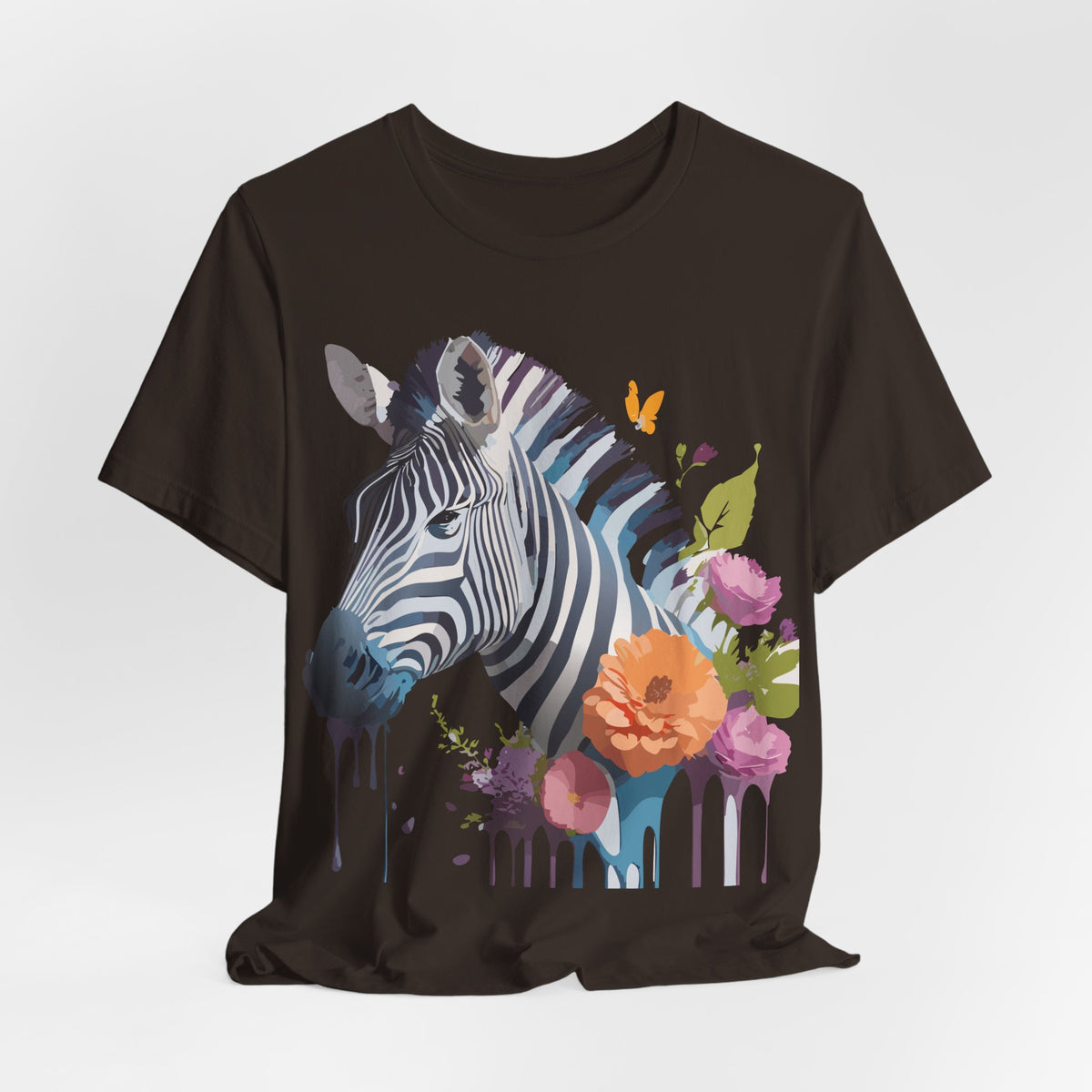 Zebra Graphic Unisex Cotton Bella+Canvas Tee with Art Animal Design e75