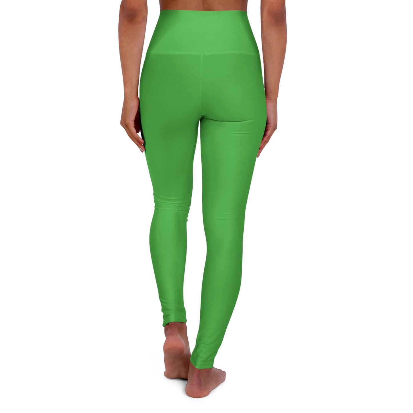 Kelly Green Color High-Waist Yoga Leggings Women's Seamless Poly-Span Stretchy Pants XS-2XL