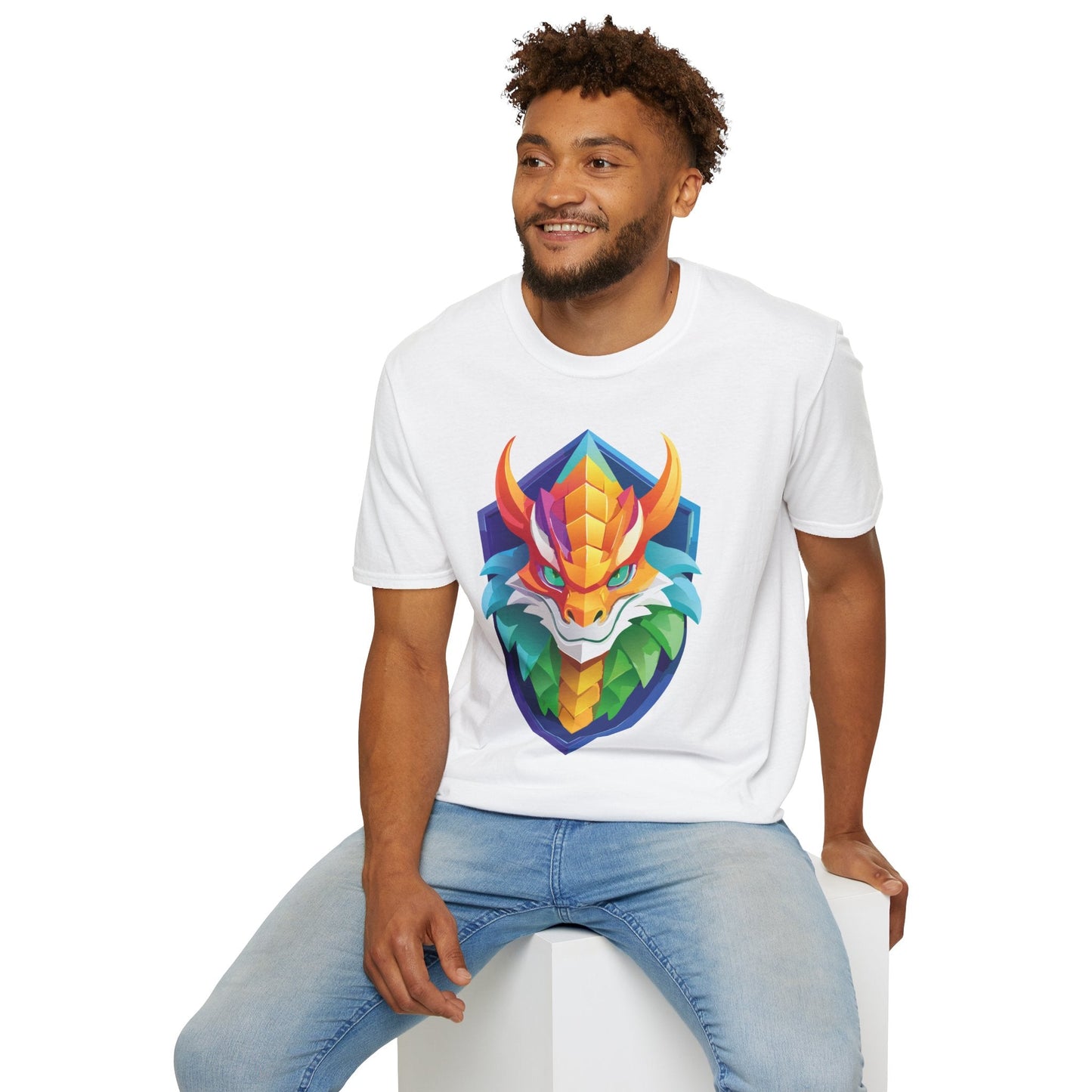 Unisex Dragon T Shirt Softstyle 64000 100 Percent Ring Spun Cotton Comfortable Tee