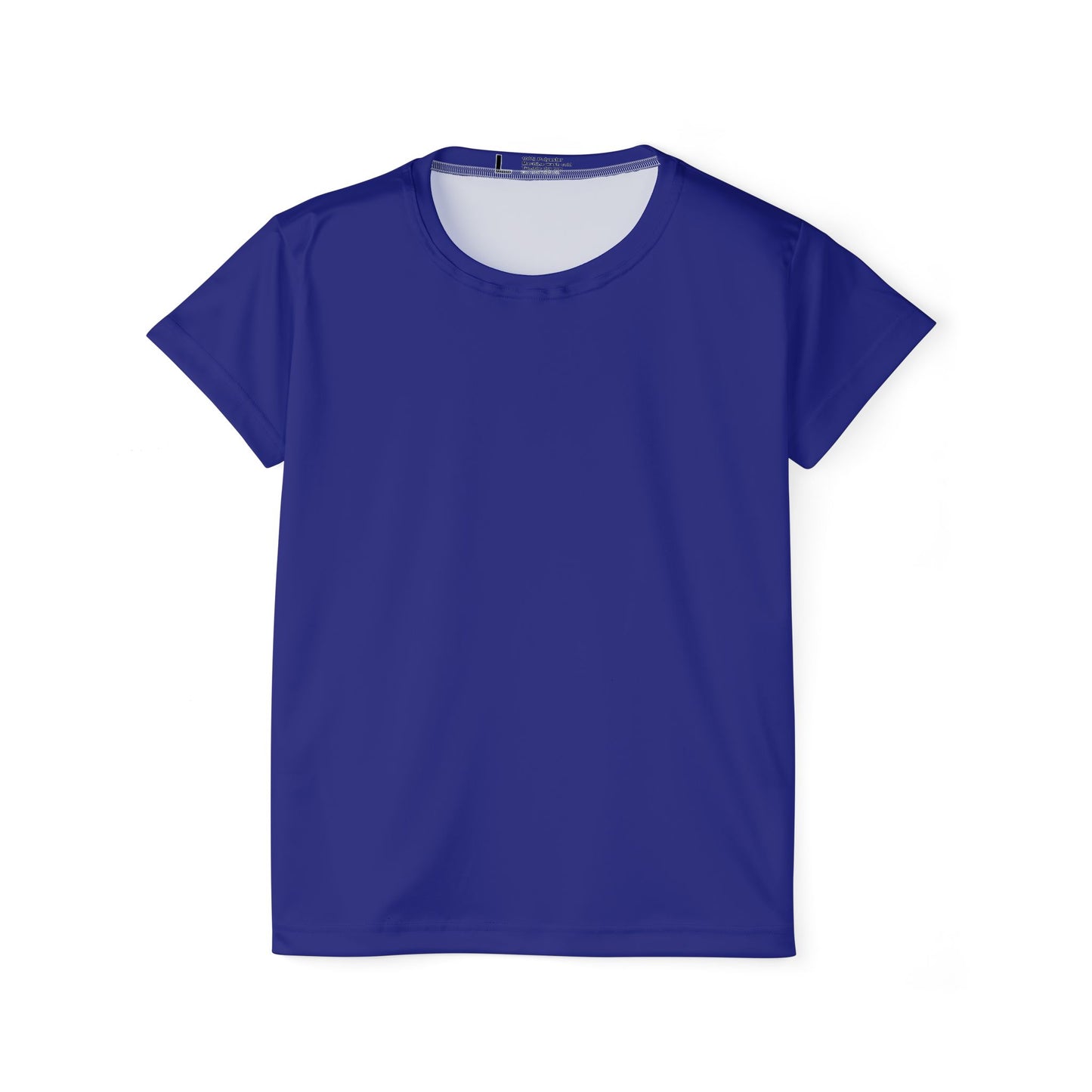 Dark Ultramarine Women's Sports Jersey Short Sleeves 100% Poly Solid Navy Color Print Athletic Tee