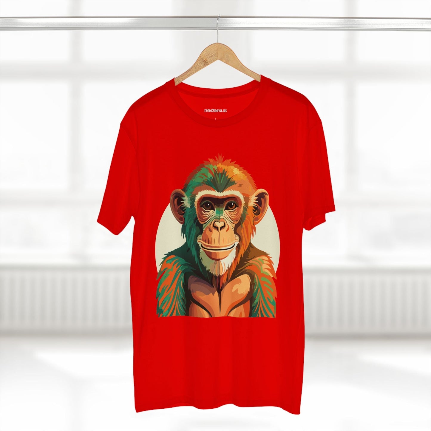 Unisex Monkey Shirt Premium Cotton Tee With Original Art Design From Retro2Nova Comfortable Everyday Wear Art Collection