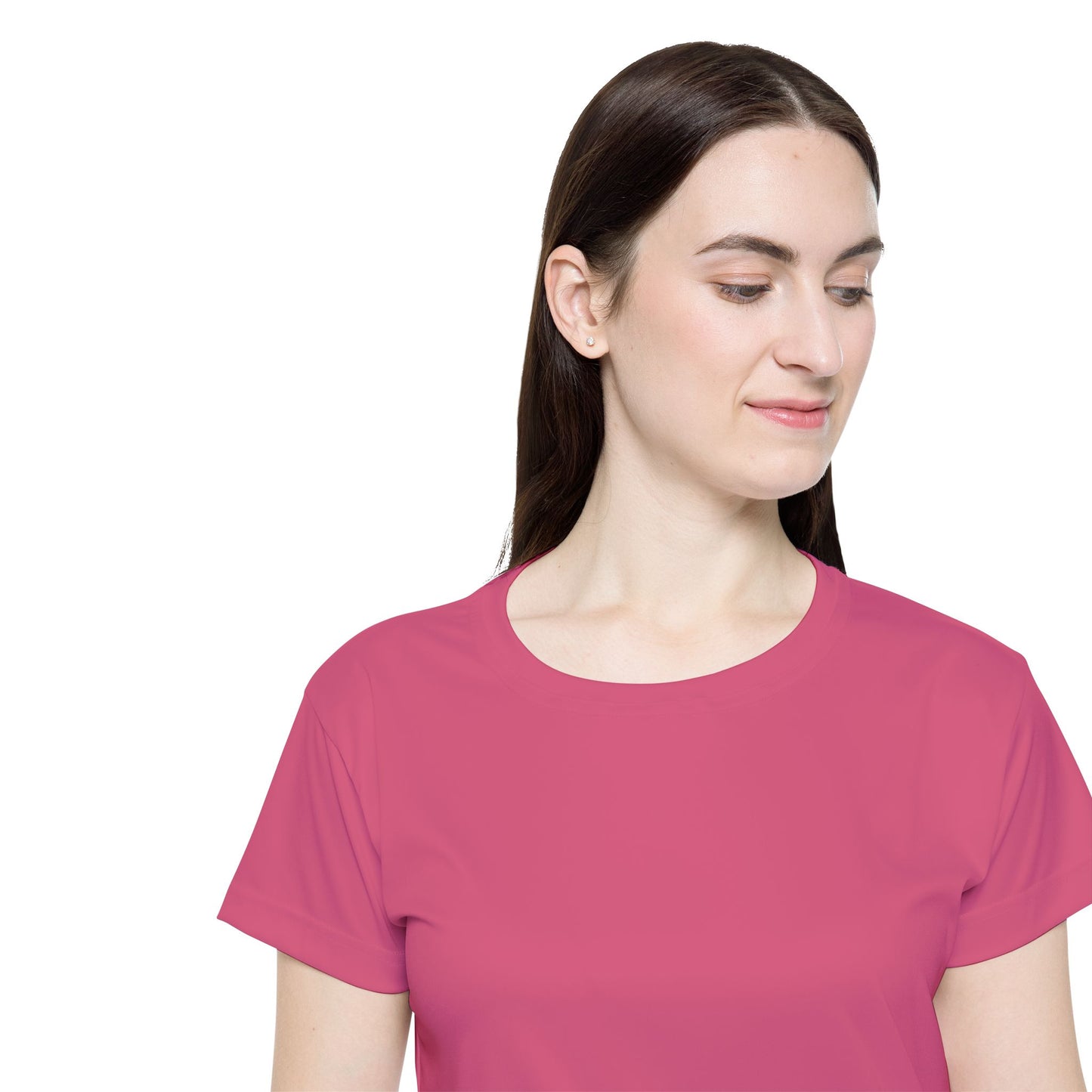 Blush Rose Web Women's Sports Jersey Short Sleeves 100% Poly Solid Rose Color Print Athletic Tee