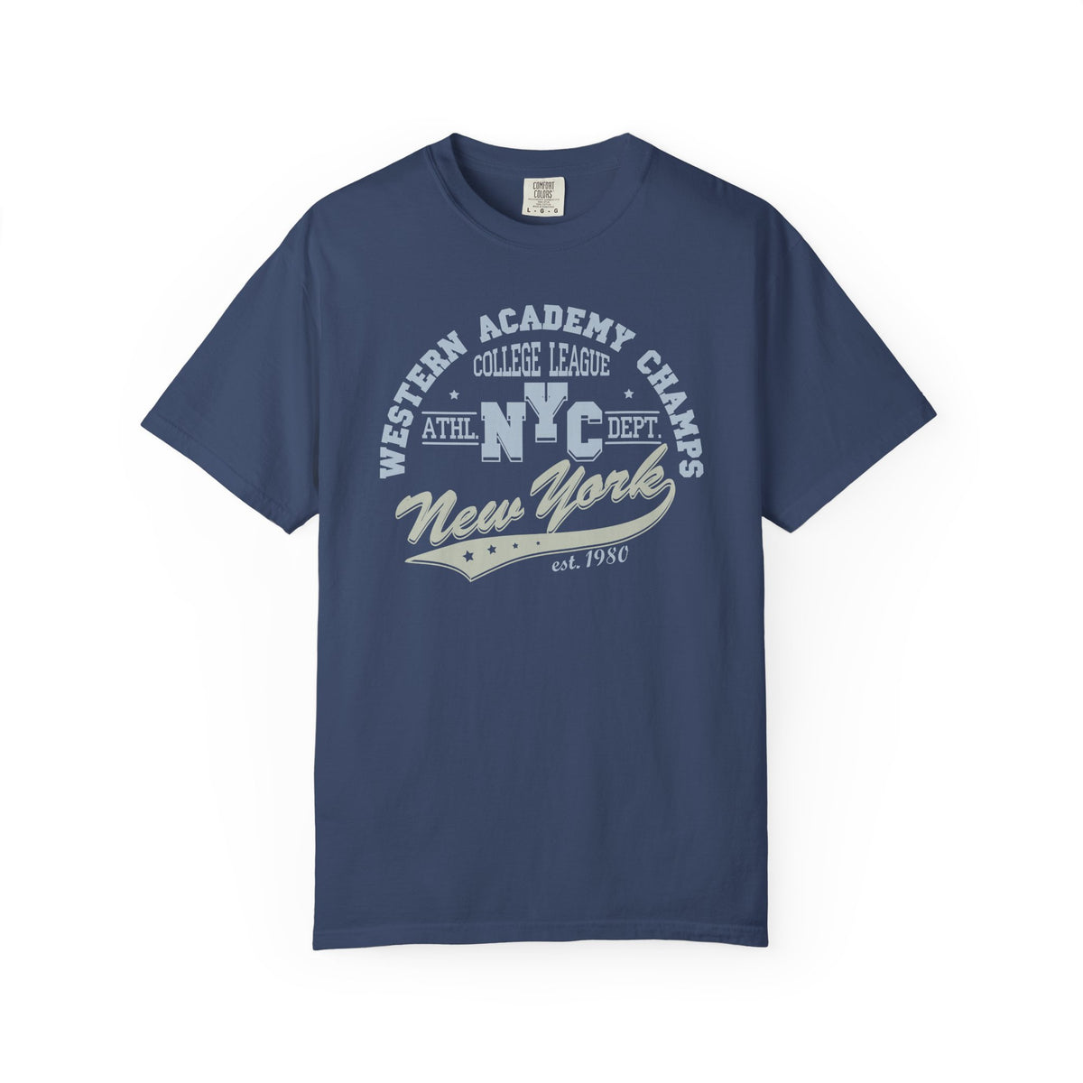 College League Graphic Western Academy Unisex Comfort Colors Garment-Dyed Heavyweight 100 Cotton Art Design T-Shirt w7