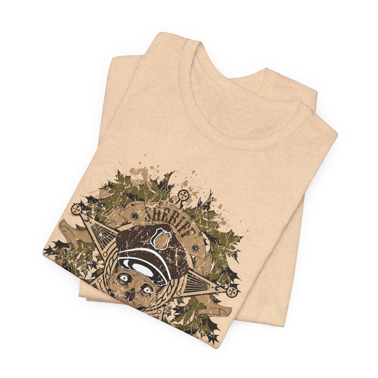 Skull Floral Emblem Graphic Unisex Cotton Tee Art-45