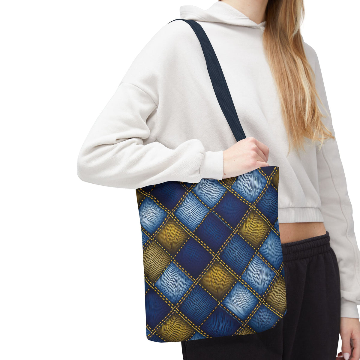 Denim Fabric Imitation Print Unisex Canvas Bag Poly Spun 3 Sizes Tote Bag 143