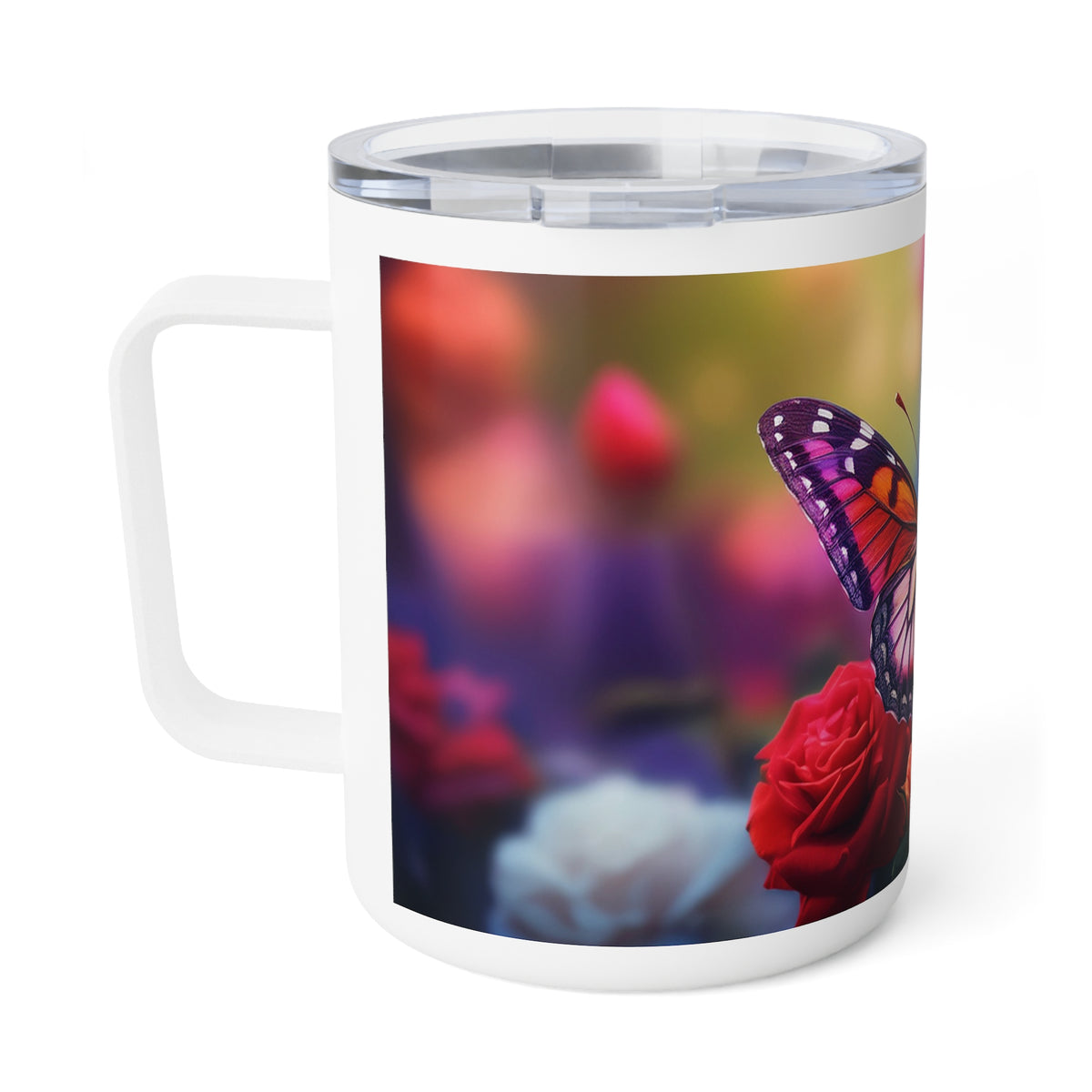 25 Art Design Insulated Coffee Mug Clear Lid 10oz Insulated Coffee Mug 10oz
