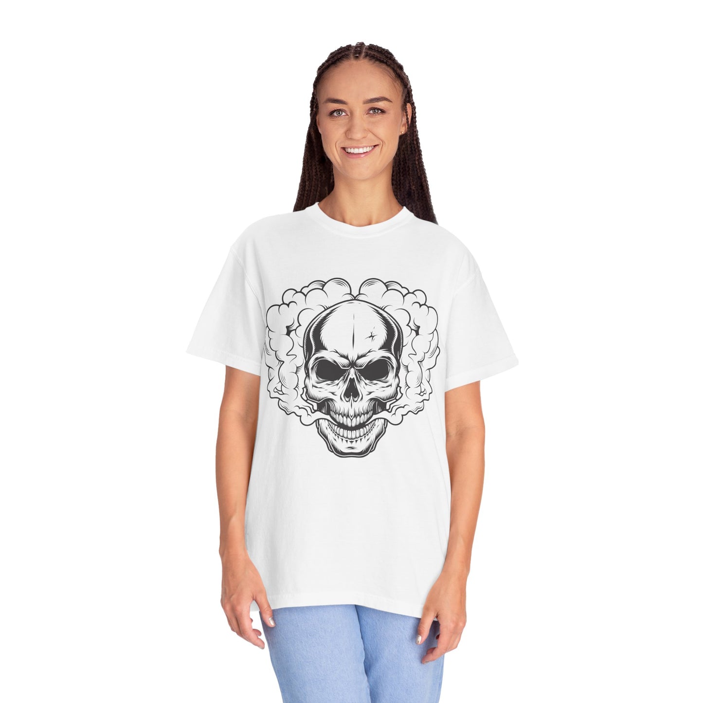 Camiseta unisex de algodón con calavera 