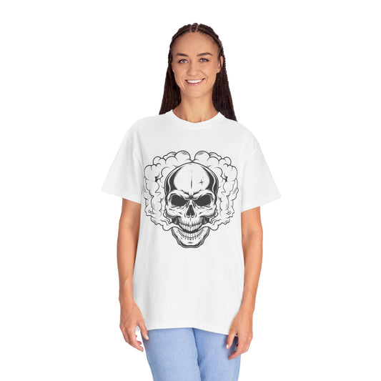 Camiseta unisex de algodón con calavera 