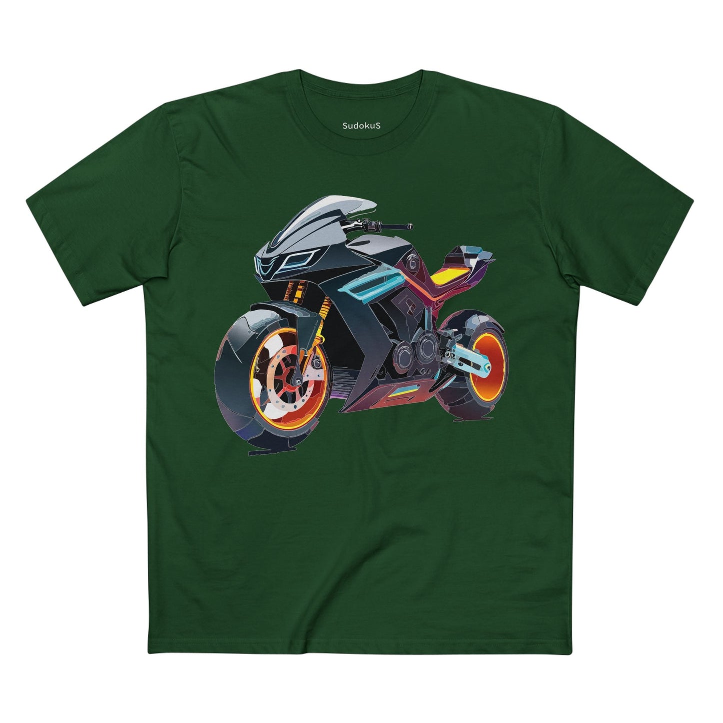 Moto Bike Graphic Unisex 100 Cotton Staple Tee 34