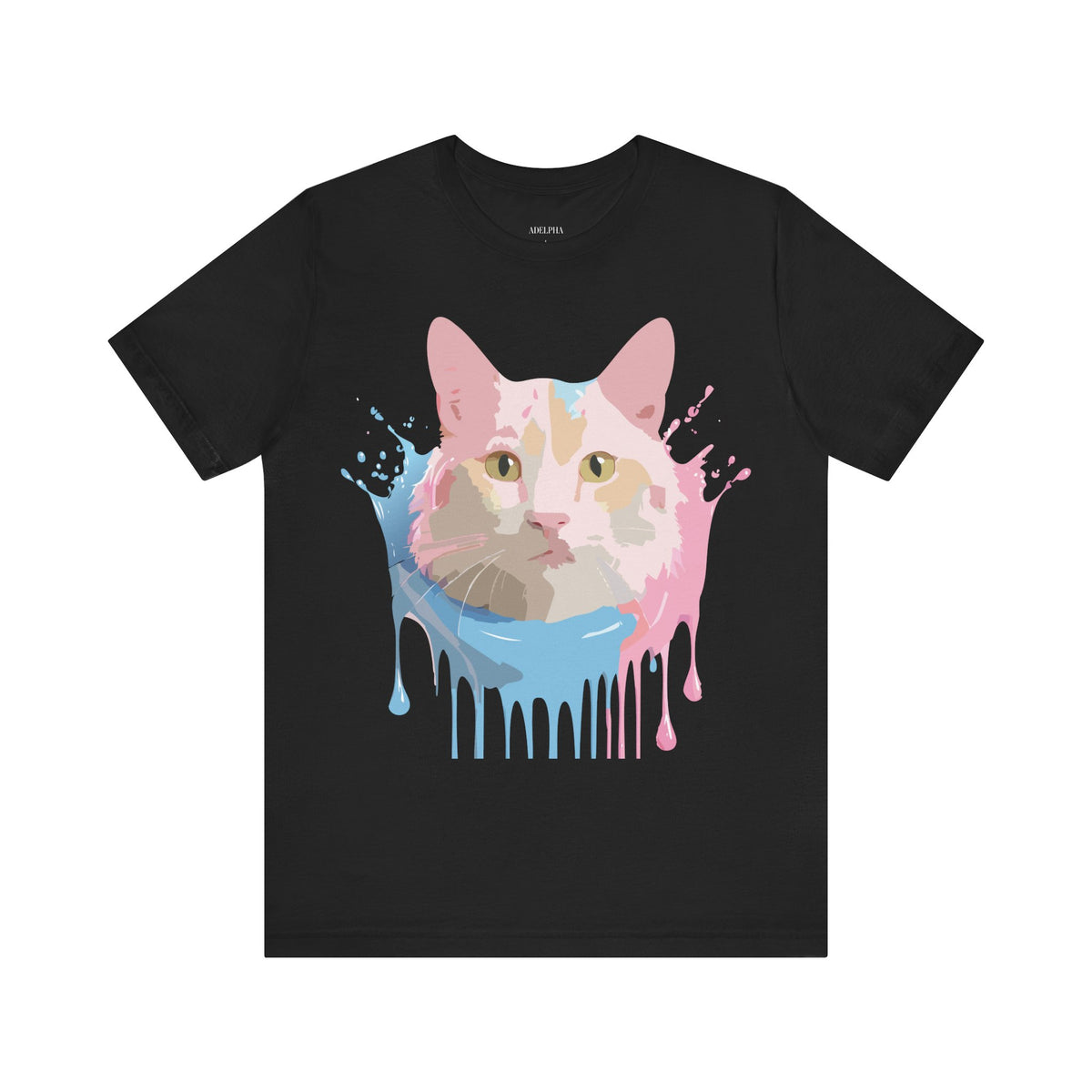Cat Graphic Unisex Cotton Bella+Canvas Tee with Art Animal Design e203