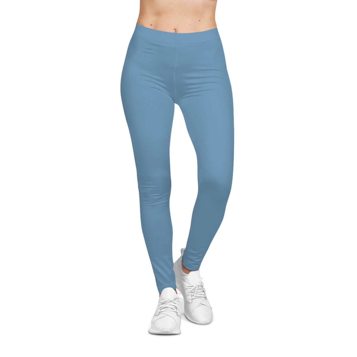 Steel Ice Blue Color Women's Poly-Span Casual Leggings XS-2XL