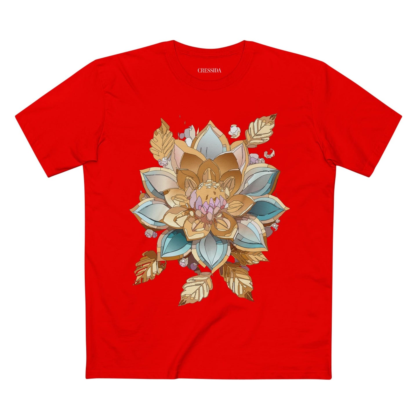 Floral Graphic T-Shirt Unisex 100 Cotton Art Design with Antique Flowers Tee 3