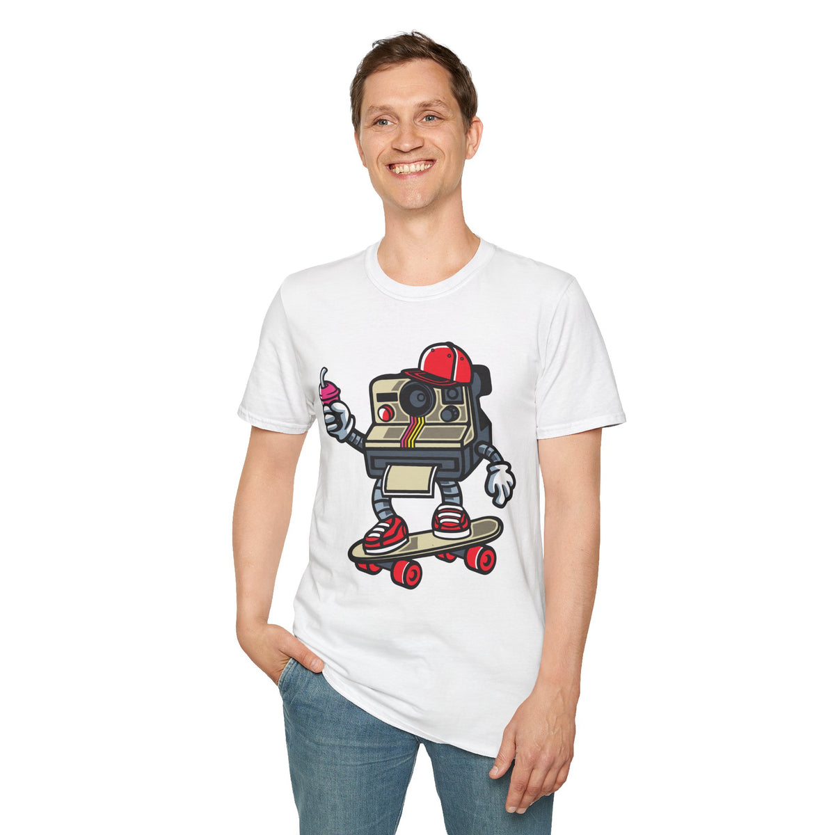 Unisex Cotton T-Shirt with Cartoon Graphic Design