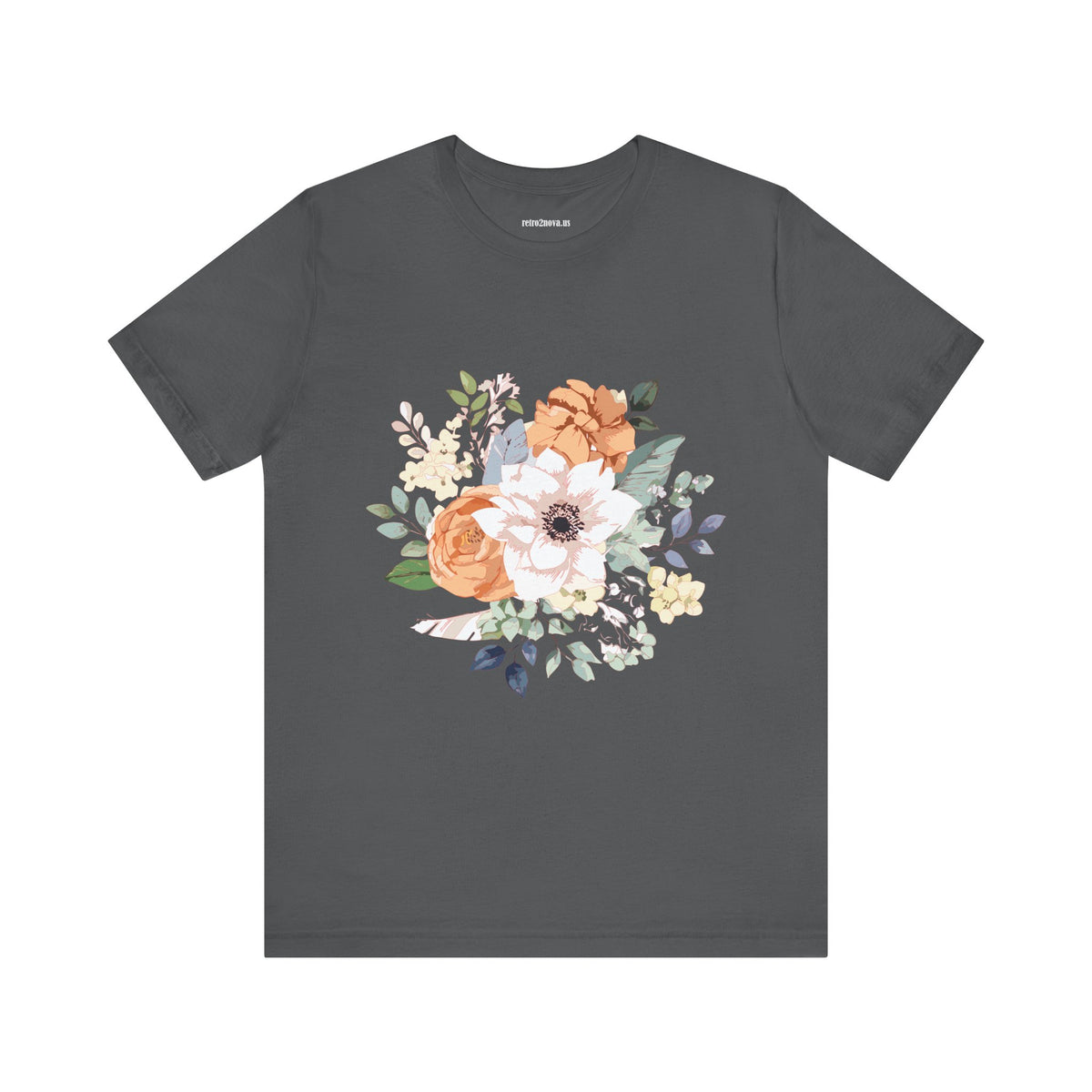 Floral Graphic Unisex Cotton Bella+Canvas Tee with Flowers Design ab9