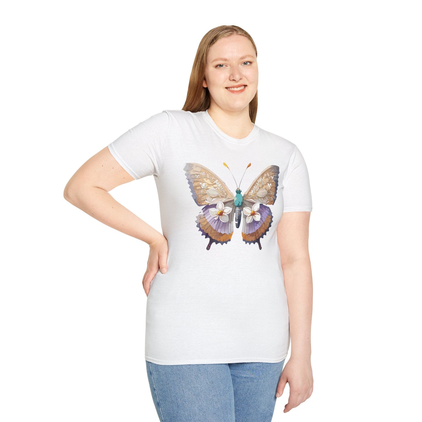 Butterfly Shirt Unisex T Shirt With Monarch Design Softstyle Gildan 64000 100 Percent Cotton Tee