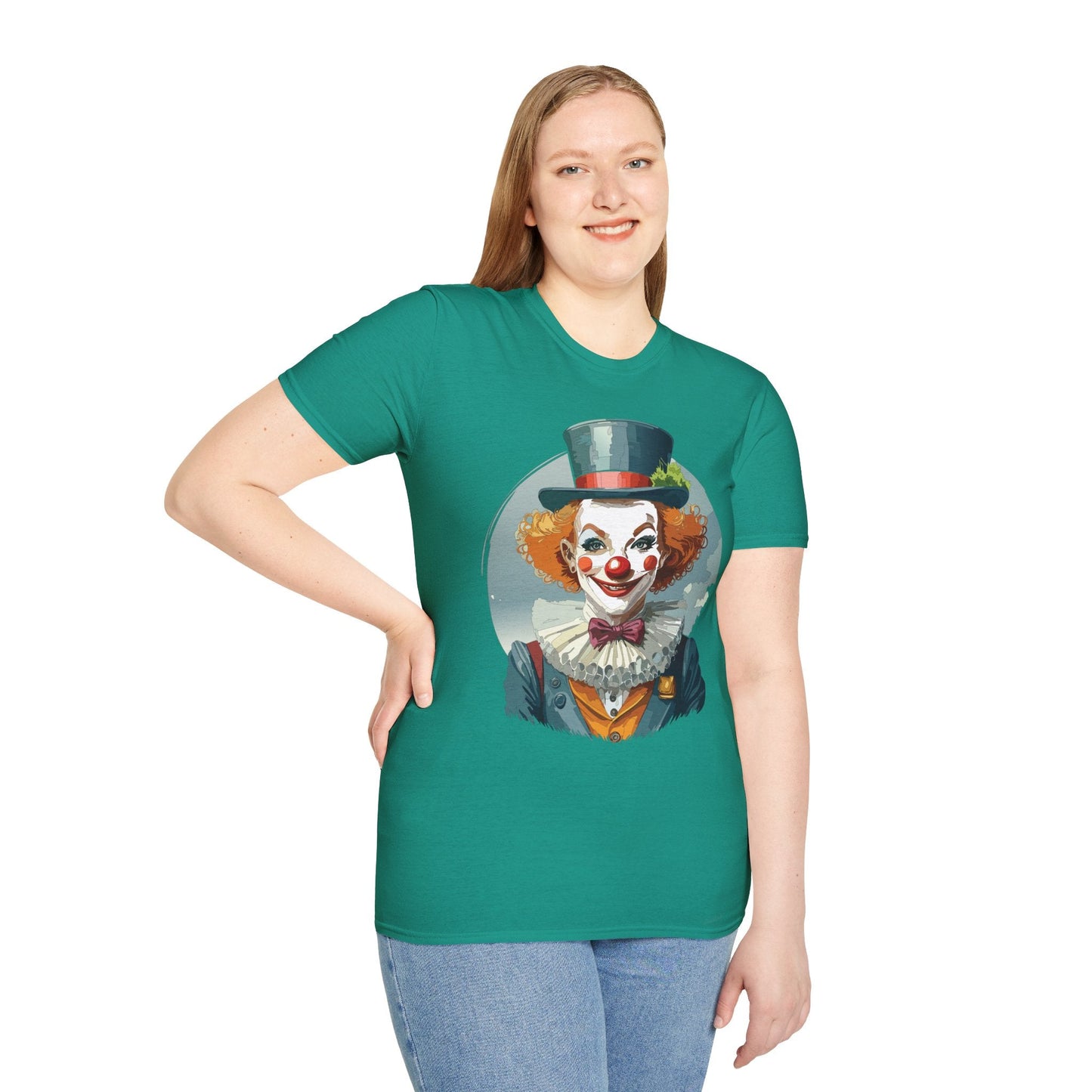 Unisex Clown Shirt Funny Man Circus Design Hundred Percent Ring Spun Cotton Gildan Softstyle Tee