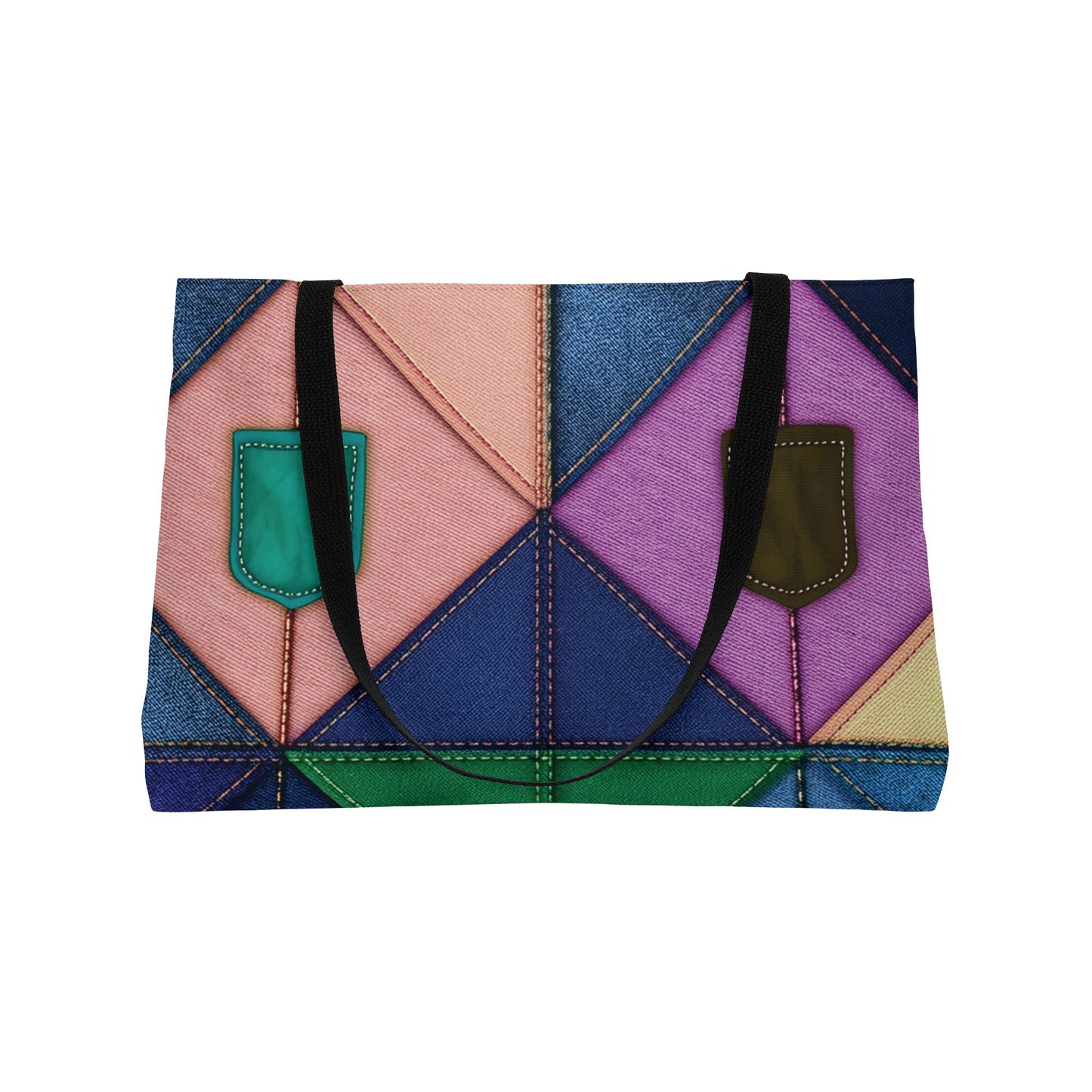 Denim Print Yoga Bag High-Quality 100% Spun Polyester 24x13 Canvas Gym Bag 31-2