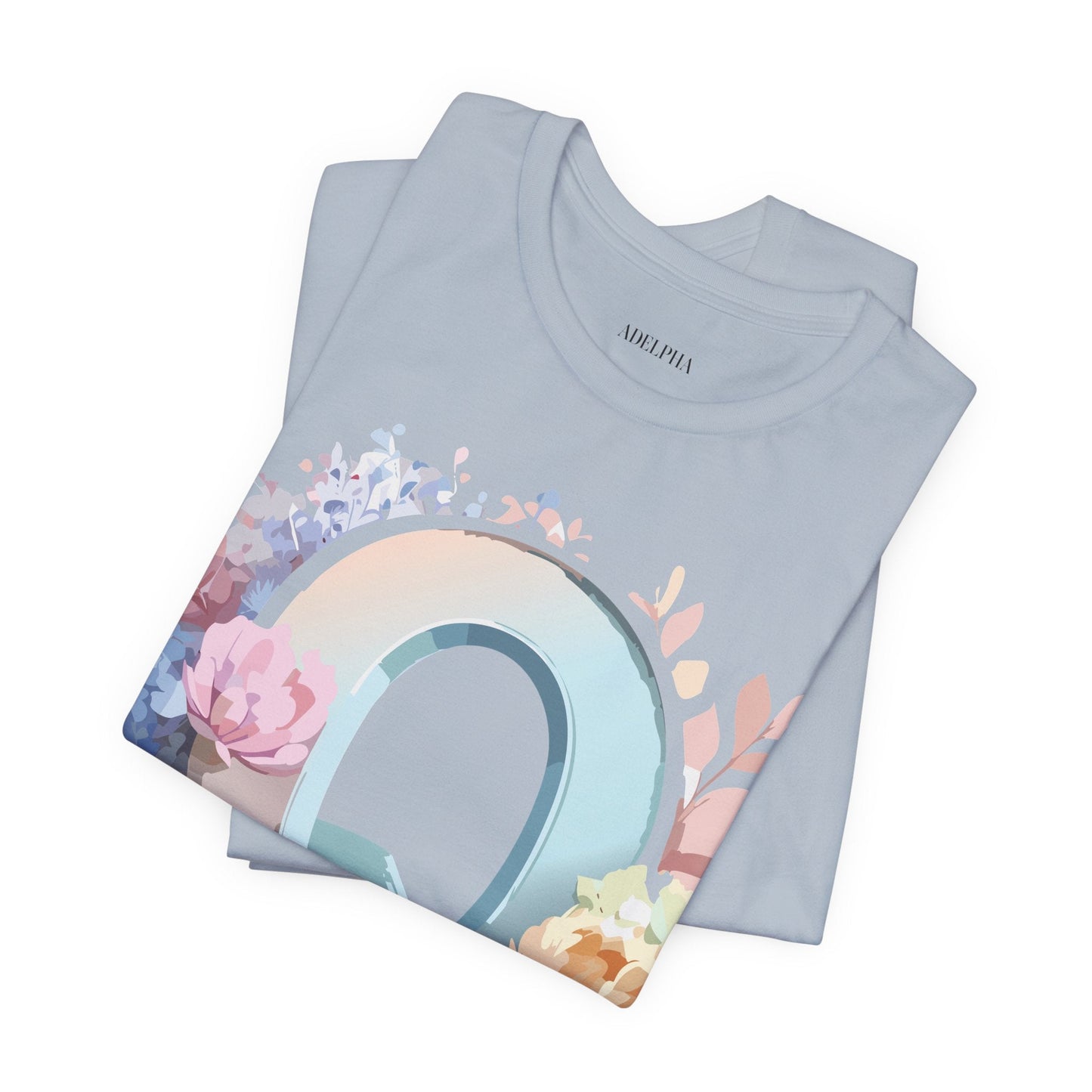 Letter Q Shirt Graphic Tee Unisex Short Sleeve by Adelpha Vintage Inspired Artwork