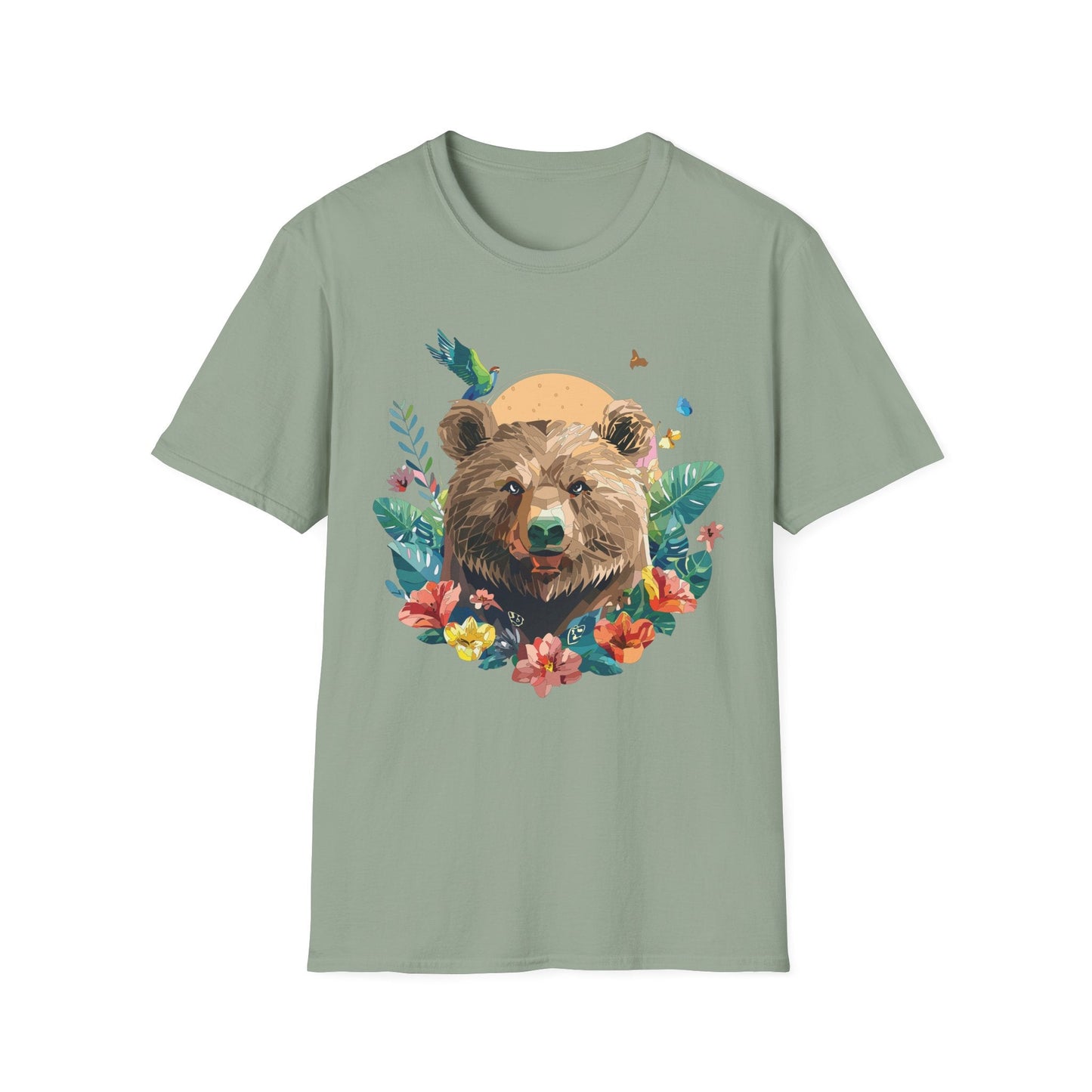 Bear T Shirt Unisex Graphic Tee Bear Lover Gift 100 Percent Ring Spun Cotton Softstyle 64000 Gildan
