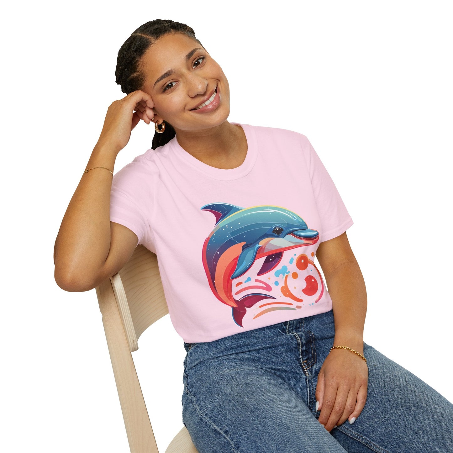 Gildan Softstyle Dolphin Shirt Unisex Short Sleeve Tee 100 Percent Ring Spun Cotton Comfortable Wear