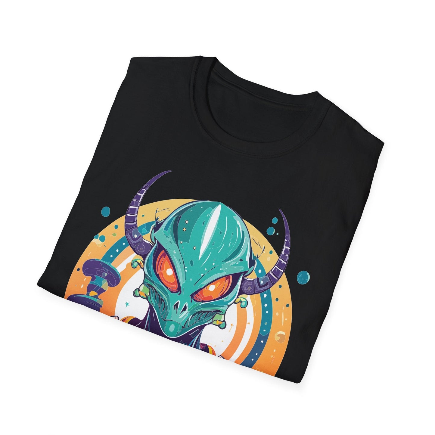 Alien Graphic Unisex Cotton Softstyle UFO Artwork Tee 14