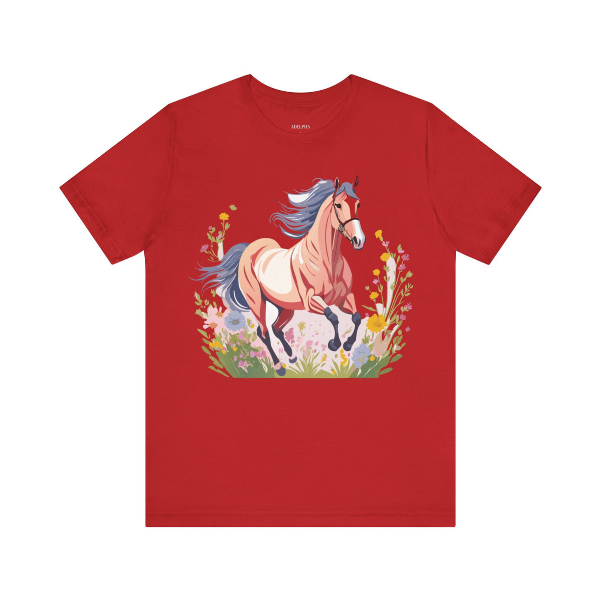 Horse Graphic Unisex Cotton Bella+Canvas Tee with Art Animal Design e29